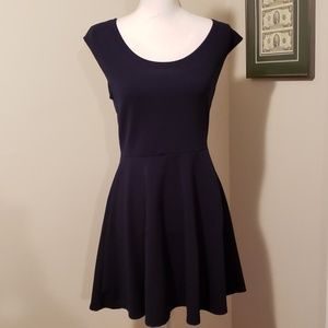 Textured Navy Blue Dress